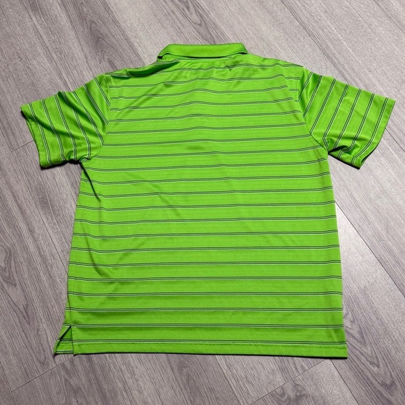 PGA TOUR Airflex Green Striped Polo Shirt - Picture 6 of 7